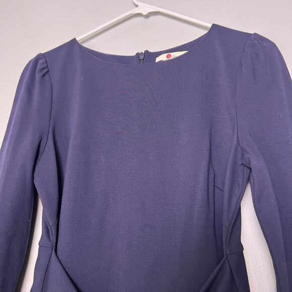 Boden Josephine Ponte midi Dress Navy Blue Sz 6 Office Flirty Romantic Career - Picture 8 of 16
